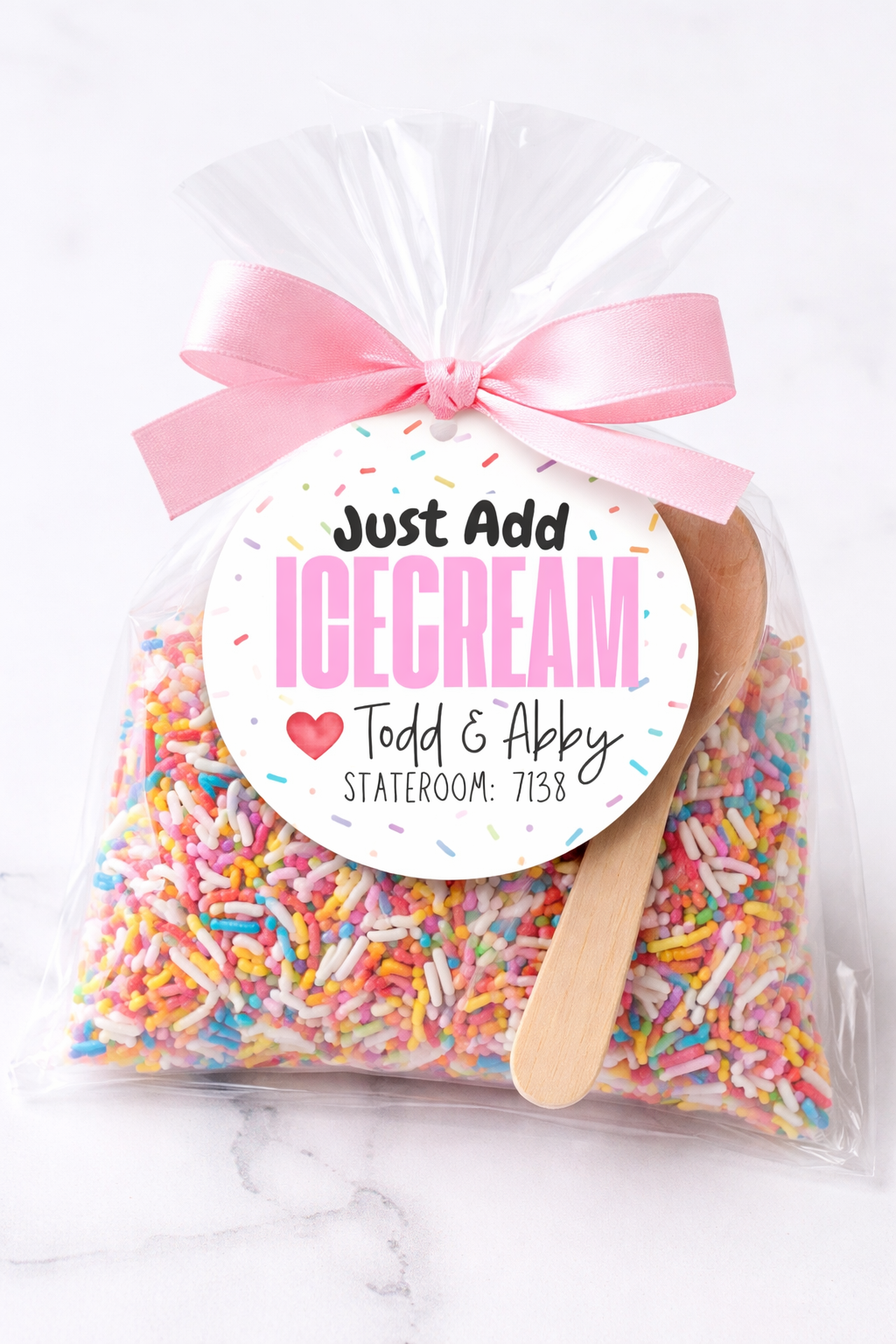 Personalized “Just Add Ice Cream” Stickers | Cruise Pixie Dust Tags | Custom Party Favor Labels