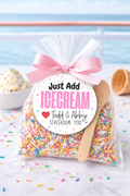 Personalized “Just Add Ice Cream” Stickers | Cruise Pixie Dust Tags | Custom Party Favor Labels