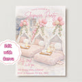 Sleepover Birthday Invitation Template | Editable Canva Teepee Slumber Party Invite | Girls Pajama Party Printable Invite